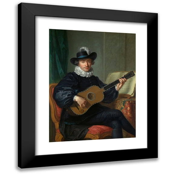 Guillaume Voiriot 12x14 Black Modern Framed Museum Art Print Titled - Portrait of Monsieur Aublet (ca. 1782)