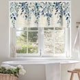 thumbnail image 4 of Pastoral Floral Plant Valances for Windows, 42 x 12in, Sage Blue Eucalyptus Leaves Beige Rod Pocket Kitchen Valance Curtain Light Filtering Window Treatments for Living Room Bedroom, 1 Panel, 4 of 7