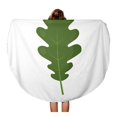 thumbnail image 1 of JSDART 60 inch Round Beach Towel Blanket Green Abstract Oak Leaf in Cartoon Acorn Autumn Botany Travel Circle Circular Towels Mat Tapestry Beach Throw, 1 of 2