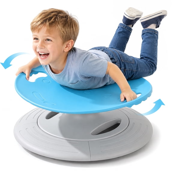 Kidsjoy Children's Rotating Chair, 220 lbs Spin Chair for Sensory Stimulation, Kids Swivel Chair with Easy-Grip Handles and Non-Slip Base for Sensory Needs, Blue