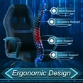 thumbnail image 3 of YRLLENSDAN Massage Gaming Chair Office Gaming Chair Ergonomic Office Chair w/ Lumbar Support Armrest Adjustable Height Computer Gaming Chair Gaming Desk Chair Computer Chairs for Adults,Black, 3 of 7