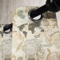 thumbnail image 3 of Ambesonne World Map Grommet Curtain, Vintage Globe, 50" x 72", Beige Olive Green, 3 of 6