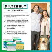 Filterbuy 14x22x2 Air Filter MERV 13 Smoke Defense, Pleated HVAC AC Furnace Filter Replacement, 3-Pack