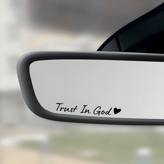 CCOCC 4PCS Trust in God Rearview Mirror Stickers, Cars Decals, Car Accessories, Auto Decals for Women, Fits Most Vehicles