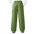 thumbnail image 6 of Girl's Baggy Sweatpants Wide Leg Cargo Pant Elastic Waist Sweatpants with Pockets for Kids Straight Leg Casual Athletic Pants, 6 of 9