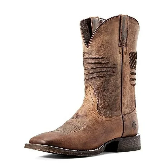 Ariat 10029699 Men's Circuit Patriot Western Boots - Weathered Brown - 12M