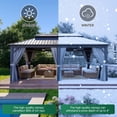 thumbnail image 4 of Clouddwell 12' x 20' Gazebo for Patio, Gazebo Pergola with Sloped Roof, Large Wall-Mounted Heavy Duty Awnings, for Deck, Patio and Backyard,Gray, 4 of 7