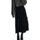 thumbnail image 5 of Falda larga plisada para mujeres Vestido midi de color sólido con cintura alta y elástica(Negro-M) Nituyy GL715-FF87861B2, 5 of 7