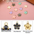 thumbnail image 3 of Black Alloy Flower Pendants, Gold Plated Enamel Cherry Blossoms Charm Pendant for DIY Crafts, Pack of 50, 3 of 5