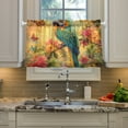 thumbnail image 5 of BZSMCE Set of 2 Pieces Kitchen Window Curtain Fashion Parrot with Butterflies Printed 27x24in/27x36in, 5 of 9