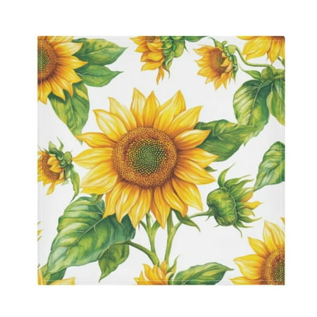 

Napkin Satin Napkin 20*20Inchx4 Kitchen Towel Dinner Plate Towel Decorative Towel Napkin Tea Towel Suitable For Kitchen Table Large Yellow Sunflower