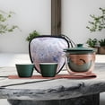 thumbnail image 6 of Mornei Chinese Tea Set Tea Service Set Portable Glass Teapot Infuser Teaware Teapot and dark green, 6 of 8