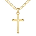thumbnail image 1 of Collar JADE KOS Cross de oro de 14 quilates para mujer con colgante de 26 mm, 1 of 7