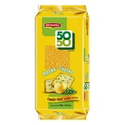 Britannia Crackers 50 50 Maska Chaska Biscuit 13.12oz (372g) - Dipped in Butter and Peppered - Delicious, Light & Crispy Cookies - Suitable for Vegetarian (Pack of 50)