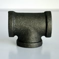 thumbnail image 3 of 1/2 inch 3/4 inch 1 inch Black Iron Tee connector DIY Home Decoration Pipe Fittings LOFT Industry Malleable Iron Pipe Fittings, 3 of 5