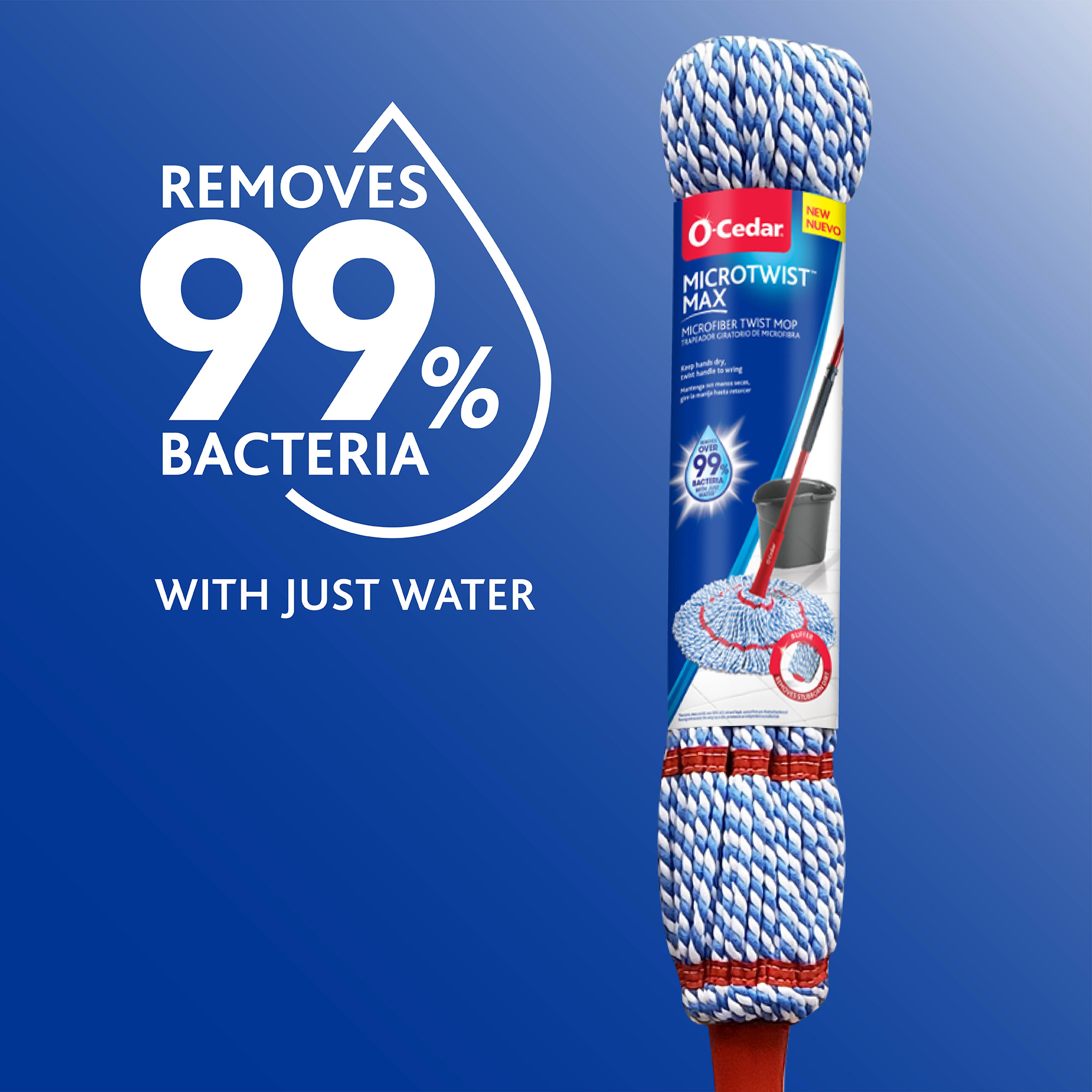 O-Cedar MicroTwist™ MAX Microfiber Mop, Removes 99% of Bacteria with Just Water - image 4 of 18