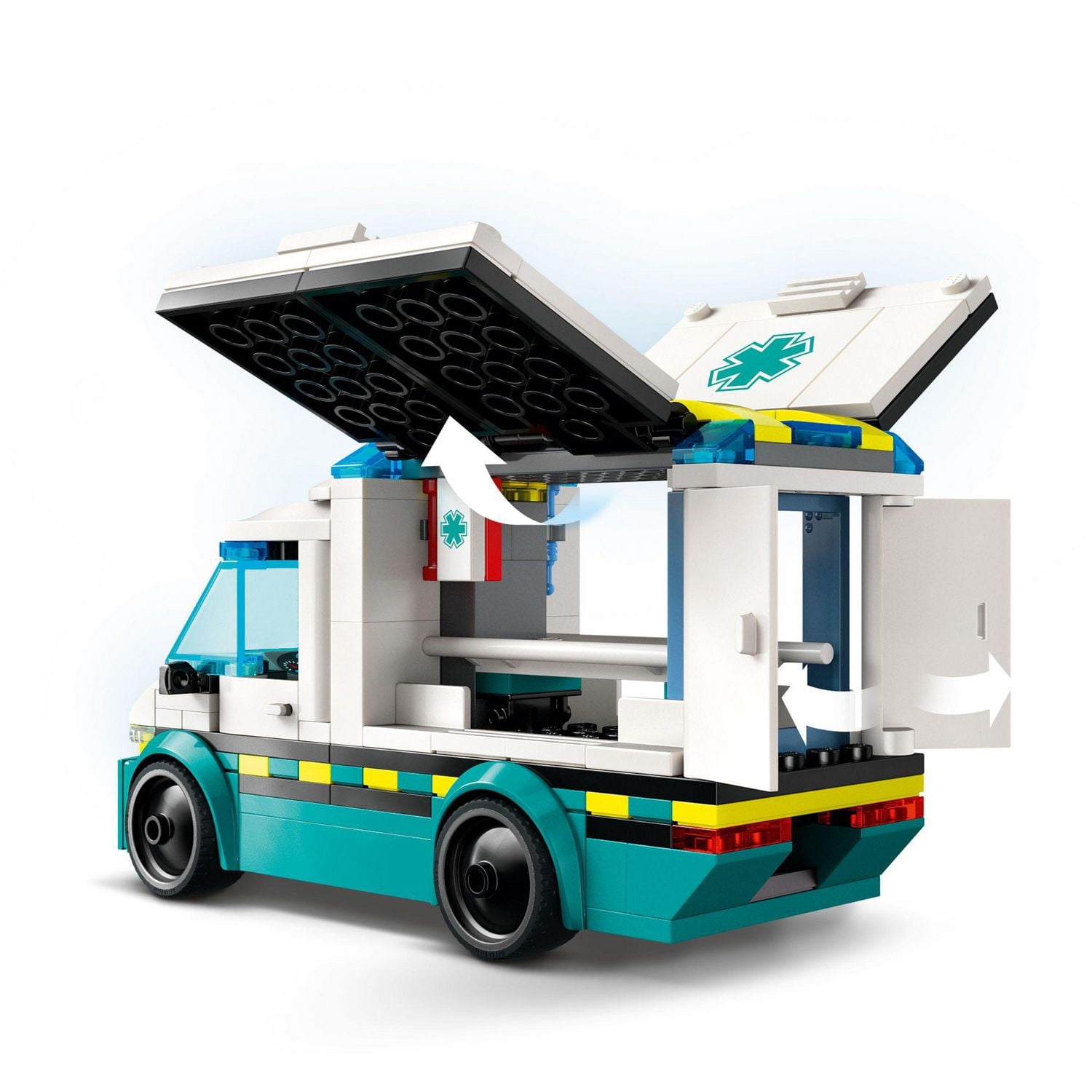 LEGO City Emergency Ambulance Toy - Building Sensory Toy for Kids, Boys and Girls, Ages 5+ - Educational, Learning Gift Idea for Birthdays and Holidays - Skateboarder and Driver Minifigures - 60451, Includes 184 Pieces, Ages 5+