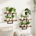 thumbnail image 6 of Bamworld Floating Shelves for Wall Planters for Indoor Plants Hanging Shelves Plant Holder Wall Decor Plant Stand Indoor for Plant Hangers Indoor for Living Room Bedroom Bathroom 2-Pack Brown, 6 of 8