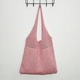 thumbnail image 1 of Bolso de hombro tejido Para mujer Likrtyny Bolsa de compras de gran capacidad rosa, 1 of 4