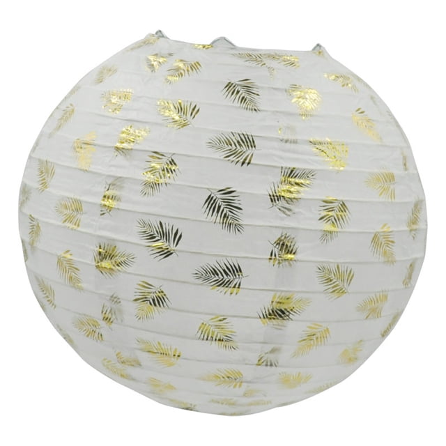 Farol dorado para exteriores, redondo, de papel rosa dorado, decoración para bodas, adornos plegables para fiestas de cumpleaños y vacaciones