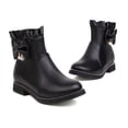 thumbnail image 6 of New Fashion Warm Female Boots Ladies Cute Fashion Bow Solid Color Flat Round Toe Square Heel Short Student Style Boots, 6 of 7