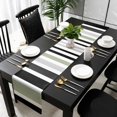 thumbnail image 3 of Sage Green Black Stripe Table Runner 72 Inches Long, Modern Abstract Coarse Striped Kitchen Coffee Dining Table Decoration for Home Party Birthday Wedding Home Decor 13x72 Inches, 3 of 8