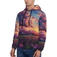 thumbnail image 3 of Naloa Dreamy Dandelion Sunset Men's Casual Hooded Collar Drawstring Hoodies Pullover Sweatshirts Casual Long Sleeve Shirts-4X-Large, 3 of 7