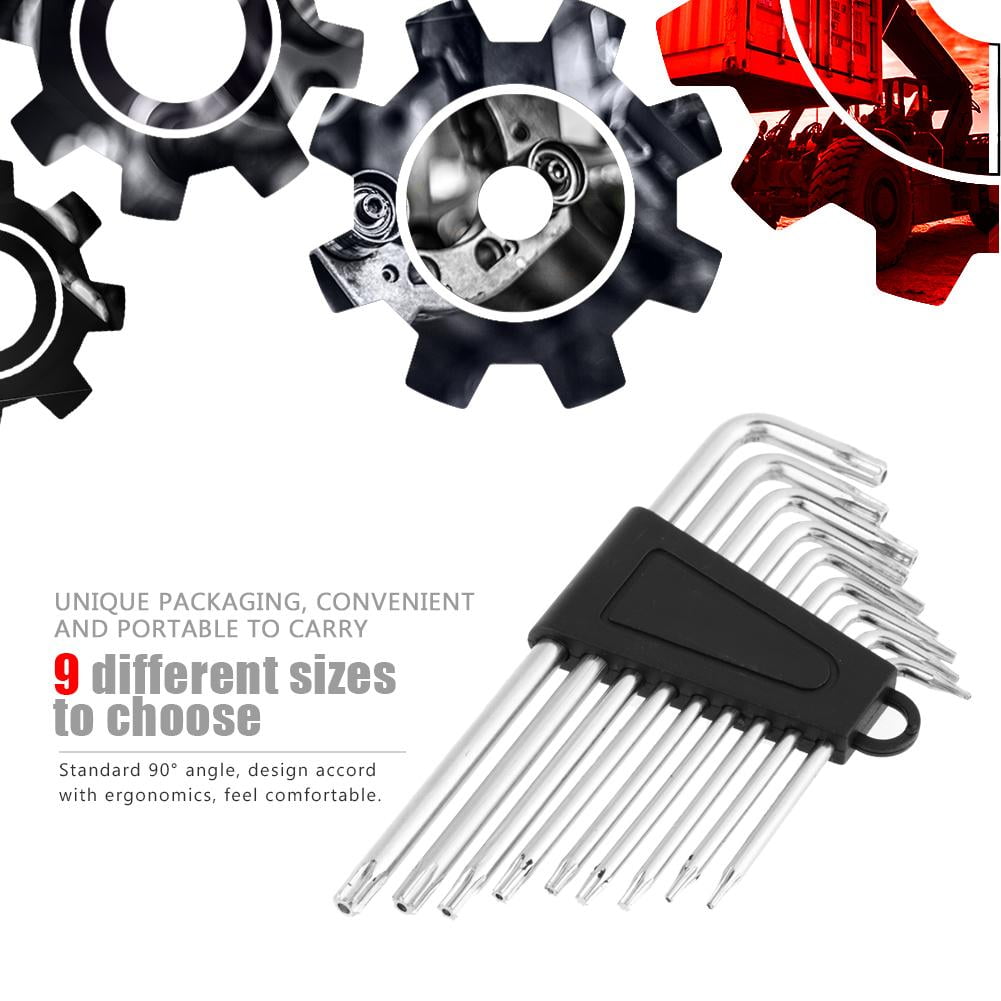 OTVIAP Star L Wrench,Star Lshape Wrench,9pcs Small Security Star Hex
