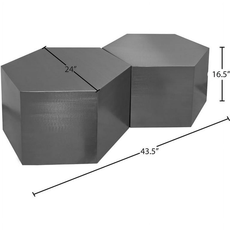 Meridian Furniture Hexagon Modular 3 Piece Coffee Table - Gold Meridian Furniture Hexagon Modular 3 Piece Coffee Table - Gold