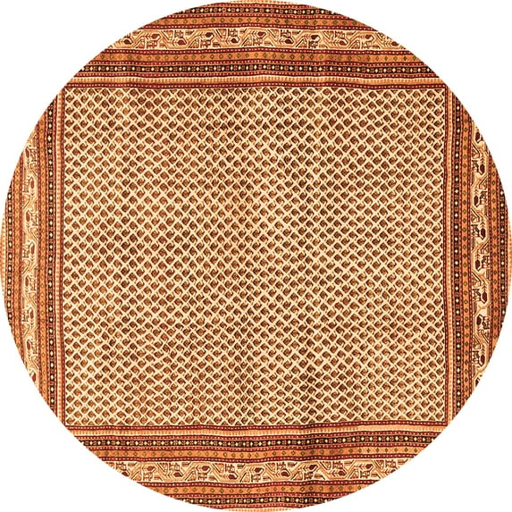 Ahgly Company Indoor Round Persian Orange Traditional Area Rugs, 4' Round
