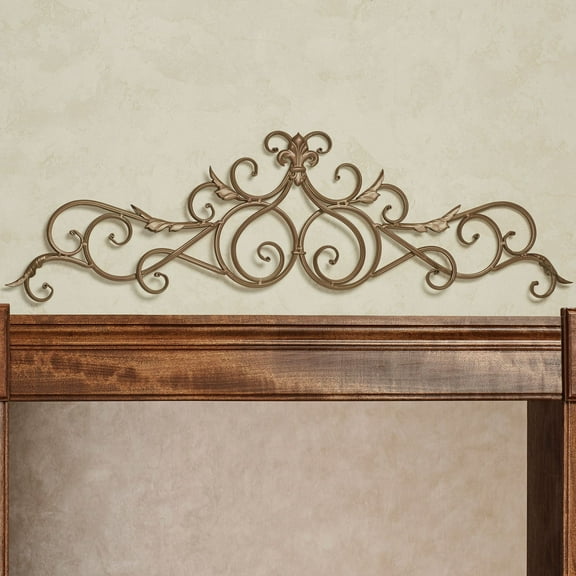 Salvatoria Scroll Topper Satin Gold 38.5"W x 11"H