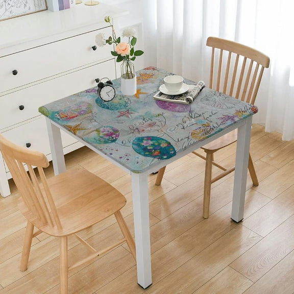 nygtbtfer  Vinyl Rectangle Tablecloth, , Spring Bunny Blossom Flannel Backed Table Cloth, Easter Egg Basket Floral