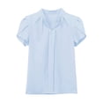 thumbnail image 4 of T Shirts For Women Womens Tops Short Sleeve Casual White Ruffle Sleeve Chiffon Slim Fit T Shirt, 4 of 6
