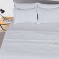 thumbnail image 2 of Sleepdown 100% Cotton Flannel Sheets Twin Size Bed Sheets Set with Deep Pockets, Brushed Flannel with Elastic Fitted Sheet Set, Soft & Cozy Sheets - 3 Piece Bedding and Pillowcase Set White Pin Stripe, 2 of 7
