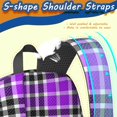 thumbnail image 5 of Purple and Black Checkered Pattern 17" School Backpacks for Teens,Waterproof Oxford Fabric,S-Shape Padded Straps for School,Travel,Hiking,Camping, 5 of 6