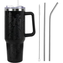 Halloween Tumbler with Lid and Straw 40oz,5D Black Gothic Bats Vacuum Insulated Leak Proof Tumbler,Goth Cute Spooky Gift Women Girls,Fall Thanksgiving Accessories Stainless Steel Coffee Cup