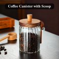 thumbnail image 2 of Bote de café TIWPAJS de vidrio de 600 ml con cuchara y tapa de madera, 2 of 7
