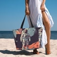 thumbnail image 6 of Naloa Astronaut With American Flag Large Capacity Beach Bag, Waterproof Sandproof Beach Swim Pool Bag Tote Bag for Women, 6 of 7