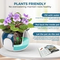 thumbnail image 5 of BUYMAX 6 inch Self-Watering Ceramic African Violet Pot , Kiln Glazed Blue & White, 5 of 7