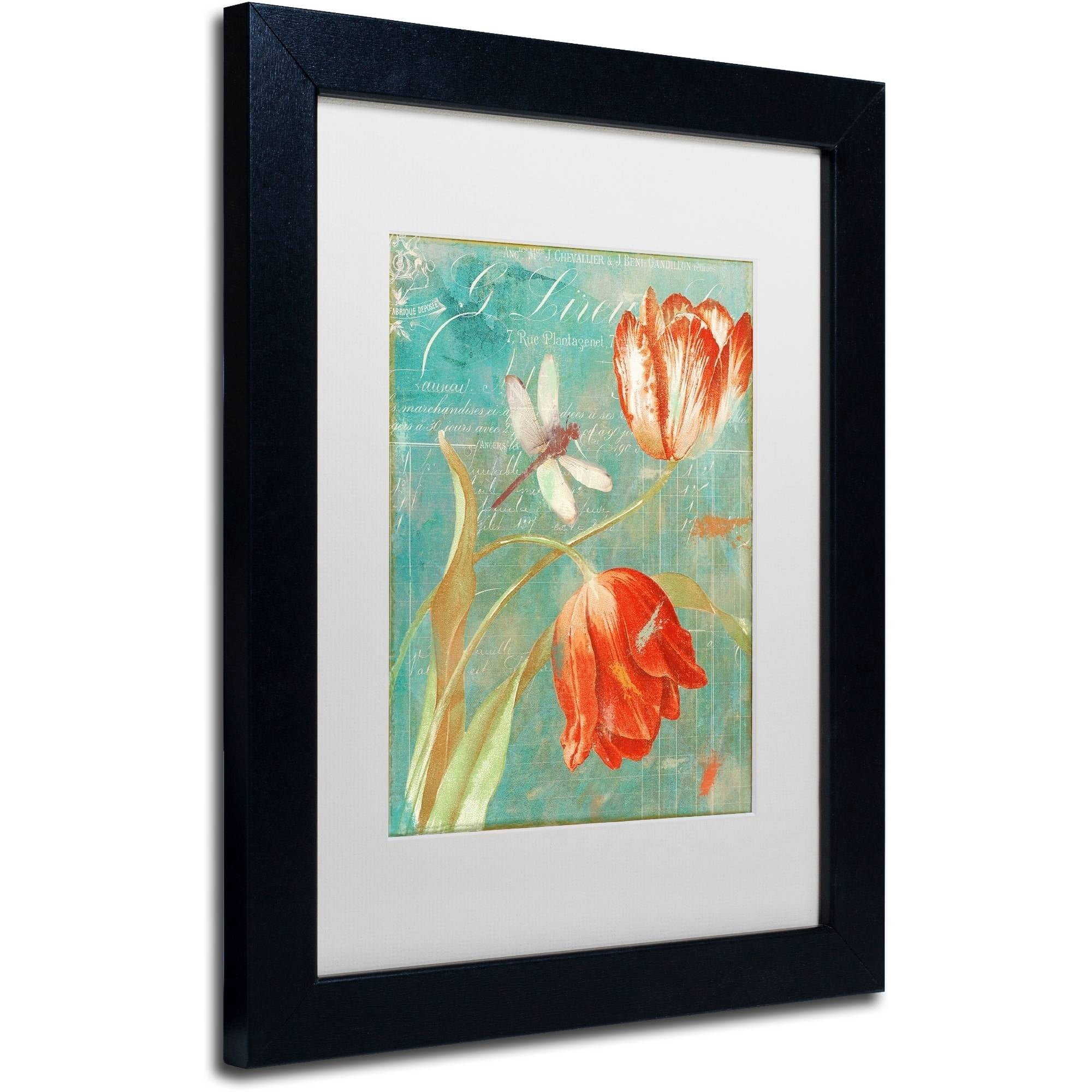 Trademark Fine Art "Mandarin Tulips" Canvas Art by Color Bakery White Matte, Black Frame