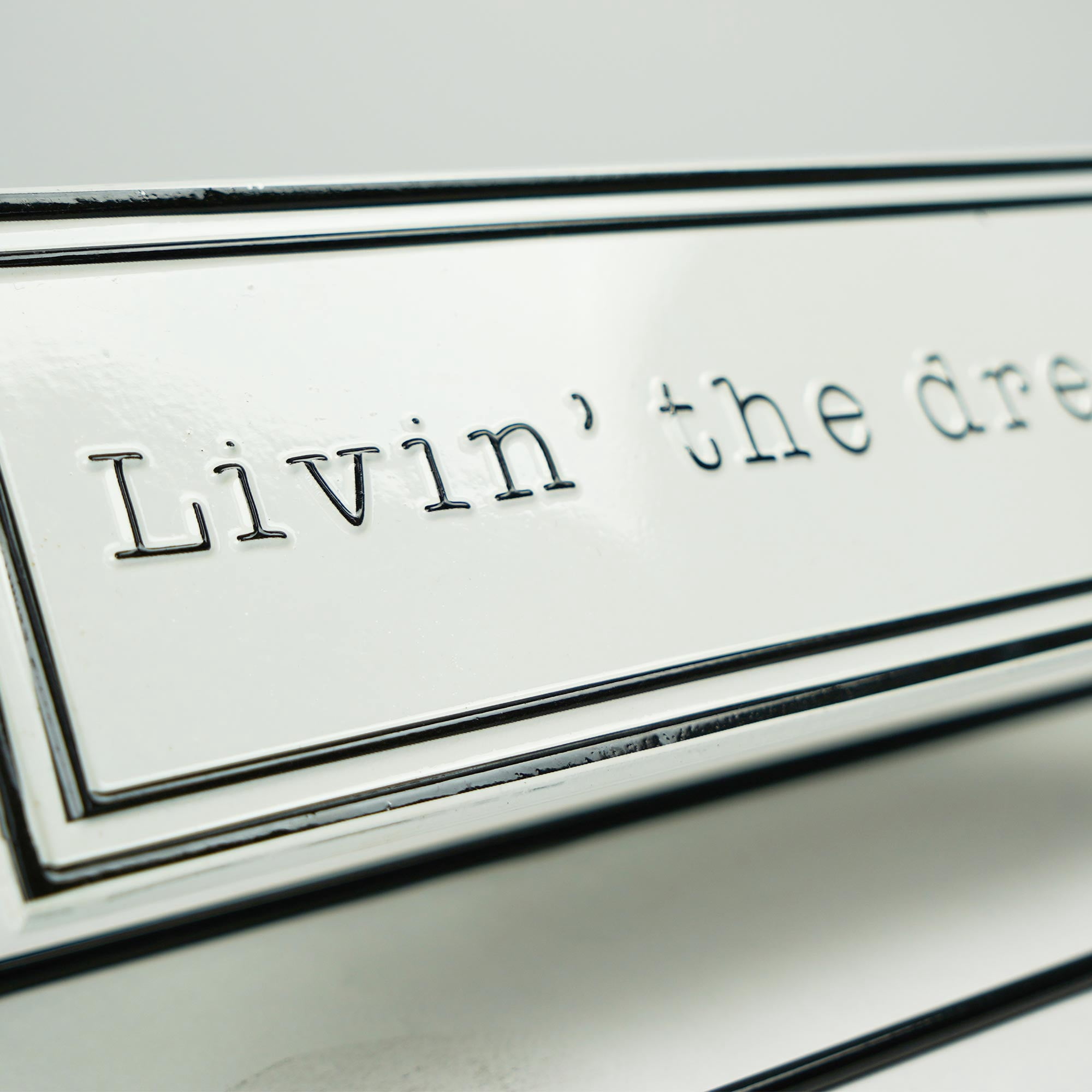 American Art Decor Novelty Embossed Metal Desktop Flipper Sign Decoration Office Desk Tabletop Home Decor - Livin the Dream, Win the Lottery - 12" x 5" x 3.4"