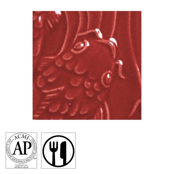 Amaco Liquid Gloss Glaze - Pint, Intense Red, Translucent