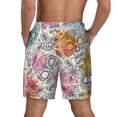 thumbnail image 4 of Uemuo Skull and Flowers Pattern Mens Swim Trunks Quick Dry Board Shorts with Mesh Lining, Stretch Beach Shorts Quick Dry No-Chafing Board Shorts-, 4 of 9