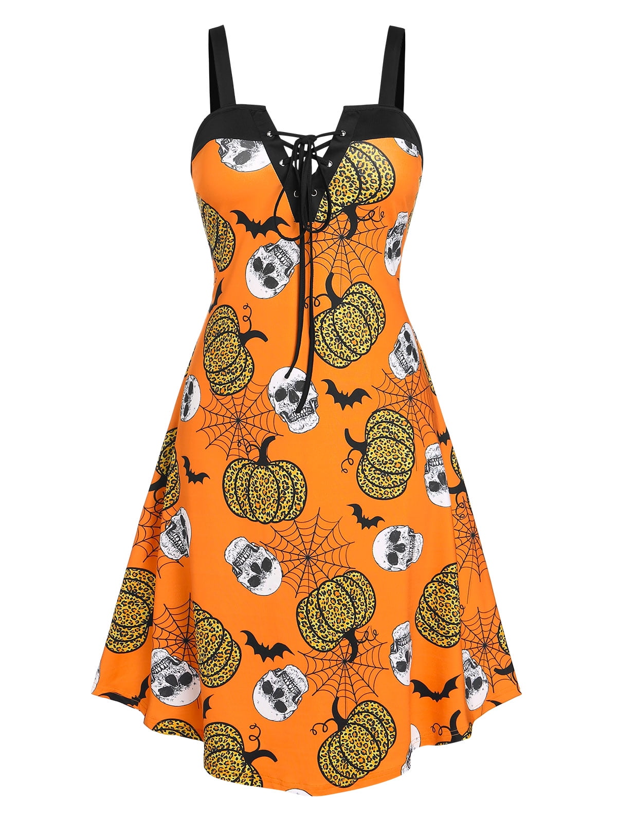 Pumpkin Print Halloween Dress 