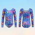thumbnail image 5 of Kids Long Sleeve Ballet Leotard for Girls Gradient Color Gymnastics Bodysuit Ballet Leotard Dancewear, 1-12Y, 5 of 8