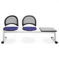 thumbnail image 2 of OFM Moon Series Model 333T 3-Unit Beam Seating with 2 Fabric Seats & 1 Table, Royal Blue with Gray, 2 of 2
