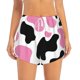 thumbnail image 2 of Balery Cow Spots Pantalones cortos deportivos para mujer con forro y dos bolsillos, elásticos, para entrenamiento, gimnasio, yoga-Large, 2 of 7