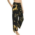 thumbnail image 2 of Junzan Christmas Gold Deers1 Women'S Pajama Pants Drawstring Comfy Sleep Bottoms With Pockets, 2 of 9