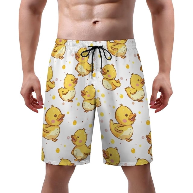 NICKSUN Men's Swim Trunks, Cute Print Quick Dry Summer Board Beach Shorts with Mesh Lining and Pockets