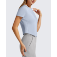 thumbnail image 4 of G4Free Women's Cropped Workout Tops Crewneck Short Sleeve T-Shirt Relaxed Fit Casual Athletic Waist Length Tees, 4 of 8